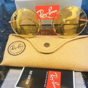 Ray-Ban Gold Sunglasses with Case